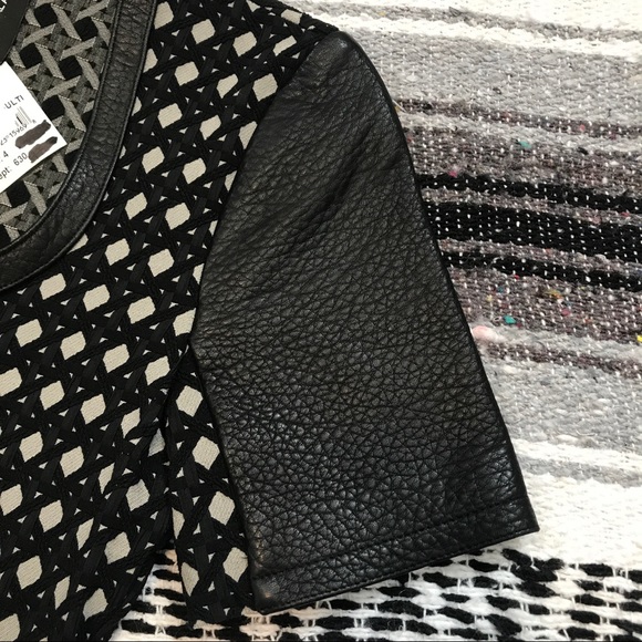 NWT Yigal Azrouël lattice dress w/ leather detail - Picture 3 of 10